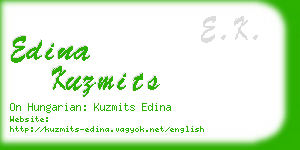 edina kuzmits business card